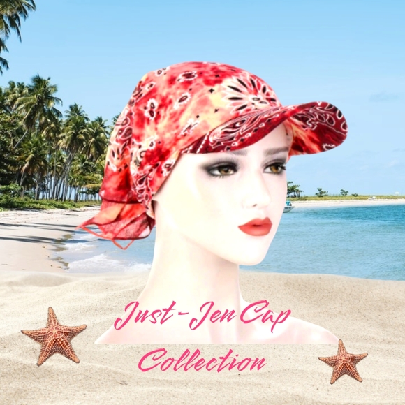 Burgundy Retro Stylish Bandana Scarf Sun Cap!! Make An Offer Today!! - Picture 2 of 10